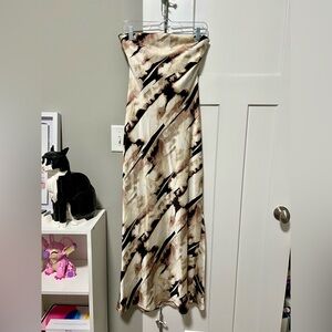 Forever 21 Strapless Dress - Cream and Black